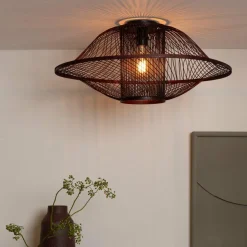 Good&Mojo Plafondlamp Maui bamboe ø70xh.30cm burgundy L
