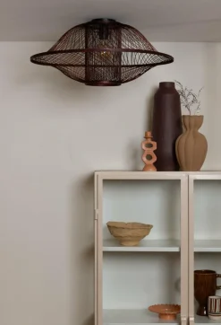 Good&Mojo Plafondlamp Maui bamboe ø70xh.30cm burgundy L