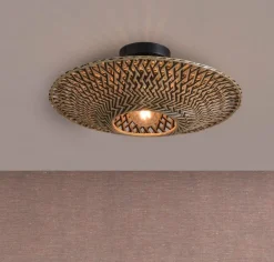 Good&Mojo Plafonniere Bali bamboe dia. 60 x 15 cm zwart/naturel M