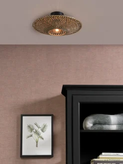 Good&Mojo Plafonniere Bali bamboe dia. 44 x 12 cm zwart/naturel S