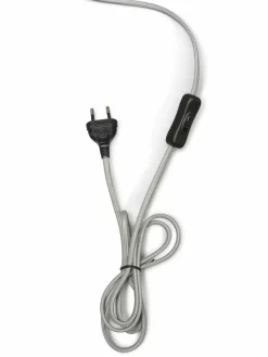 Good&Mojo Tafellamp bamboe 5-poot Kilimanjaro h.59cm/kap 32x20cm eco linnen donker