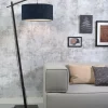 Good&Mojo Vloerlamp Andes bamboe zwart eco linnen blue denim