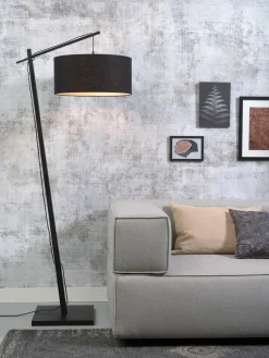 Good&Mojo Vloerlamp Andes bamboe zwart eco linnen zwart