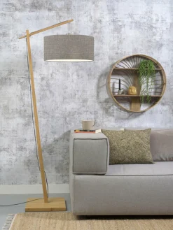 Good&Mojo Vloerlamp Andes bamboe eco linnen donker