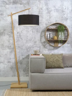 Good&Mojo Vloerlamp Andes bamboe eco linnen zwart