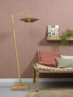 Good&Mojo Vloerlamp Bali bamboe naturel naturel/zwart M kap Ø44