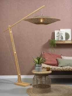 Good&Mojo Vloerlamp Bali bamboe naturel zwart naturel L Ø 87 cm