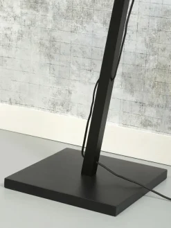 Good&Mojo Vloerlamp Bali bamboe zwart kap 60x15cm zwart naturel M