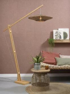 Good&Mojo Vloerlamp Bali bamboe naturel zwart naturel L Ø 60 cm