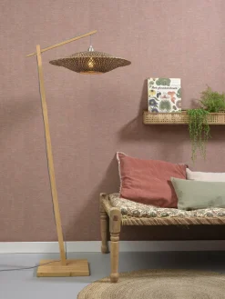 Good&Mojo Vloerlamp Bali bamboe naturel naturel/zwart M kap Ø60