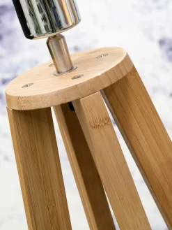 Good&Mojo Vloerlamp bamboe 4-poot Everest linnen donker