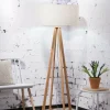 Good&Mojo Vloerlamp bamboe 4-poot Everest linnen licht