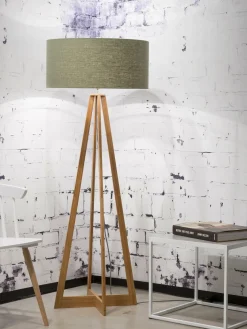 Good&Mojo Vloerlamp bamboe 4-poot Everest linnen green forest