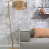 Good&Mojo Vloerlamp Bhutan S bamboe naturel – kap zwart naturel Ø50 cm