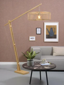 Good&Mojo Vloerlamp Bromo bamboe L naturel – kap Ø 60 naturel