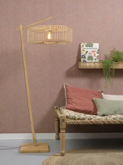 Good&Mojo Vloerlamp Bromo bamboe S naturel – kap Ø 40 naturel