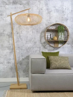 Good&Mojo Vloerlamp Cango bamboe naturel S 176 cm kap Ø 60 naturel