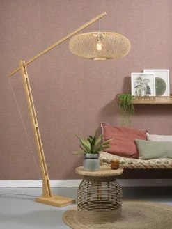 Good&Mojo Vloerlamp Cango bamboe naturel L 207cm kap Ø 60 naturel