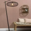 Good&Mojo Vloerlamp Cango bamboe zwart S 176 cm kap Ø 60 zwart