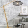 Good&Mojo Vloerlamp Cango bamboe naturel L 207cm kap Ø 60 zwart