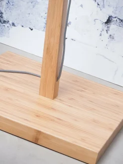 Good&Mojo Vloerlamp Cango bamboe naturel S 176 cm kap Ø 60 zwart