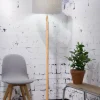 Good&Mojo Vloerlamp Fuji bamboe eco linnen lichtgrijs