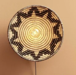 Good&Mojo Wandlamp Andros dia. 45cm zwart/naturel