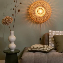 Good&Mojo Wandlamp Arizona bamboe ø50x23cm naturel S