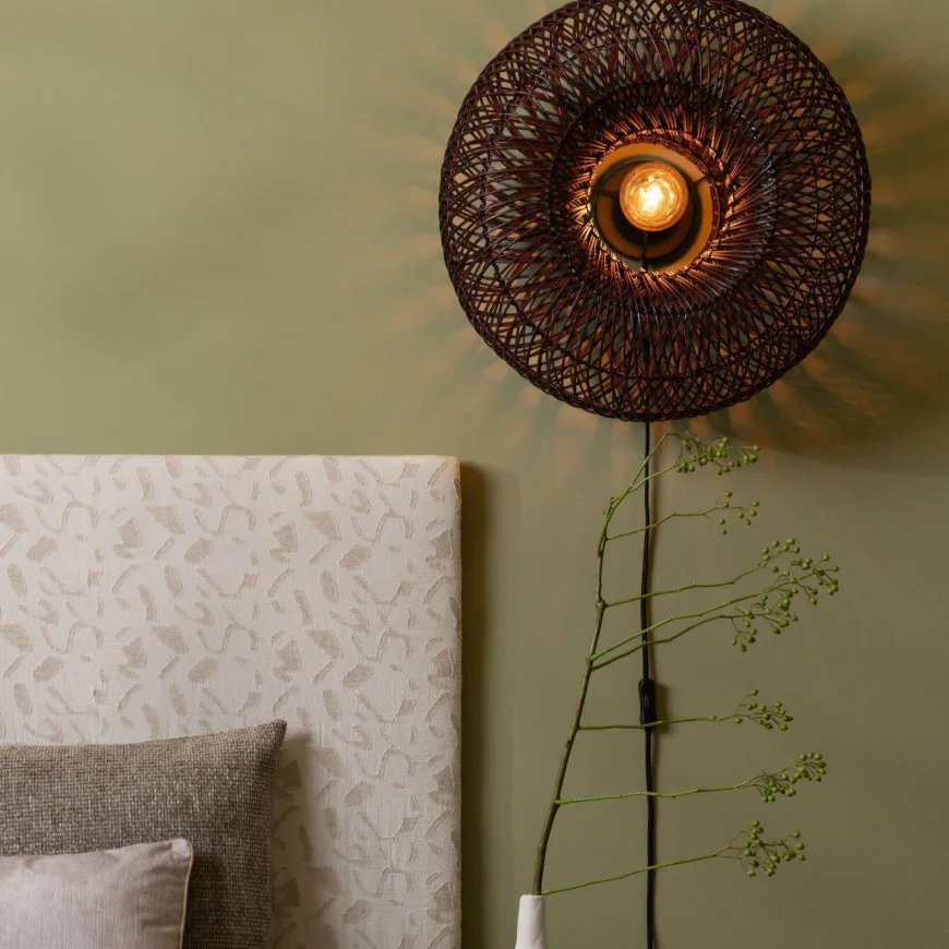 Good&Mojo Wandlamp Arizona bamboe ø50x23cm burgundy S