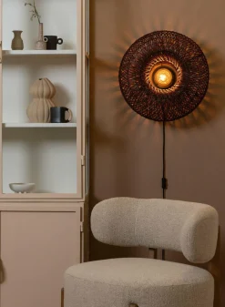 Good&Mojo Wandlamp Arizona bamboe ø50x23cm burgundy S