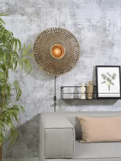 Good&Mojo Wandlamp Bali bamboe 60 x 15 cm zwart/naturel M