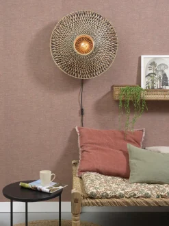 Good&Mojo Wandlamp Bali bamboe 60 x 15 cm zwart/naturel M