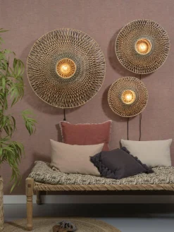 Good&Mojo Wandlamp Bali bamboe 60 x 15 cm zwart/naturel M
