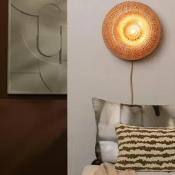 Good&Mojo Wandlamp Barbados bamboe ø35xh.15cm naturel