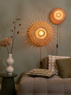 Good&Mojo Wandlamp Barbados bamboe ø35xh.15cm naturel