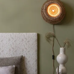 Good&Mojo Wandlamp Barbados bamboe ø35xh.15cm naturel/bruin