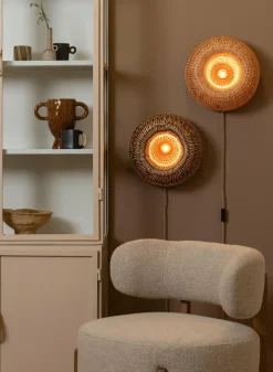 Good&Mojo Wandlamp Barbados bamboe ø35xh.15cm naturel/bruin