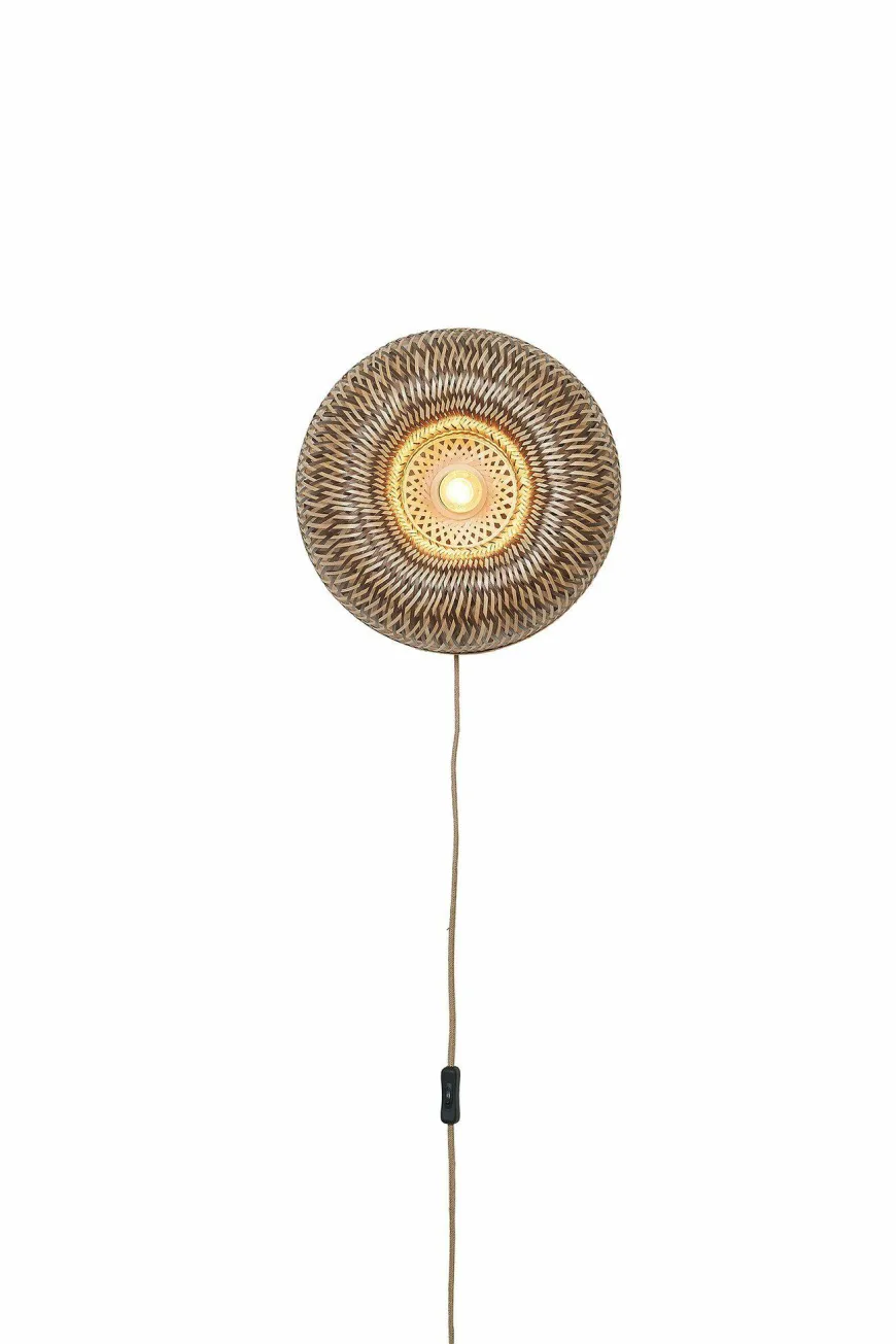 Good&Mojo Wandlamp Barbados bamboe ø35xh.15cm naturel/bruin