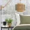 Good&Mojo Wandlamp Bhutan bamboe naturel Ø 40 zwart naturel L