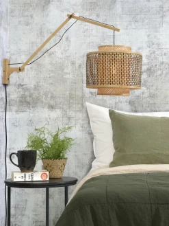 Good&Mojo Wandlamp Bhutan bamboe naturel Ø 40 zwart naturel L