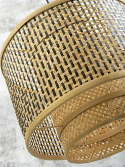 Good&Mojo Wandlamp Bhutan bamboe naturel Ø 40 zwart naturel L