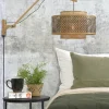 Good&Mojo Wandlamp Bhutan bamboe naturel Ø 50 zwart naturel L