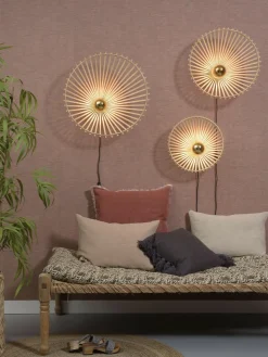Good&Mojo Wandlamp Bromo bamboe asymm. Ø 50 naturel M