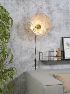 Good&Mojo Wandlamp Bromo bamboe asymm. Ø 40 naturel S
