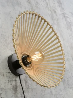 Good&Mojo Wandlamp Bromo bamboe asymm. Ø 40 naturel S