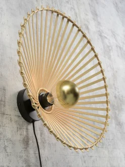 Good&Mojo Wandlamp Bromo bamboe asymm. Ø 40 naturel S