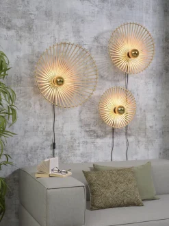 Good&Mojo Wandlamp Bromo bamboe asymm. Ø 60 naturel L