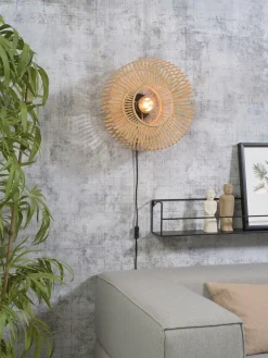 Good&Mojo Wandlamp Bromo bamboe Ø 40 naturel S