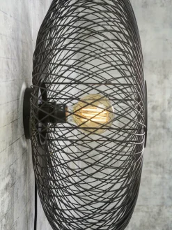 Good&Mojo Wandlamp Cango bamboe ellips dia.60x25cm zwart