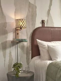 Good&Mojo Wandlamp Java met plank naturel zwart
